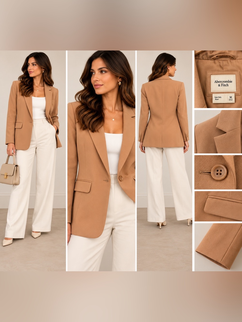 Abercrombie & Fitch Tailored Camel Blazer